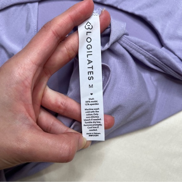 Blogilates Reversible Bow Back Short Sleeve Tee Lilac Purple Size M - Picture 6 of 8